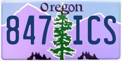 OR license plate 847ICS