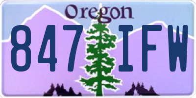 OR license plate 847IFW