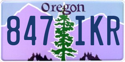 OR license plate 847IKR