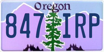 OR license plate 847IRP