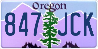 OR license plate 847JCK