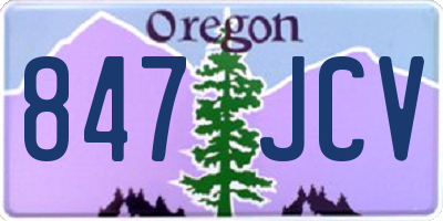 OR license plate 847JCV