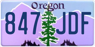 OR license plate 847JDF