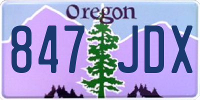 OR license plate 847JDX