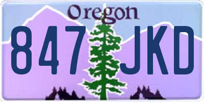 OR license plate 847JKD