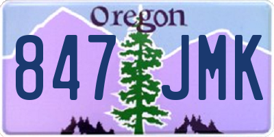 OR license plate 847JMK