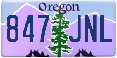 OR license plate 847JNL