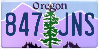 OR license plate 847JNS
