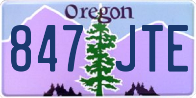 OR license plate 847JTE