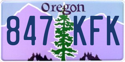OR license plate 847KFK