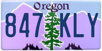 OR license plate 847KLY
