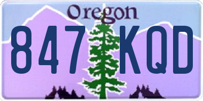 OR license plate 847KQD