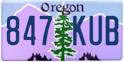 OR license plate 847KUB
