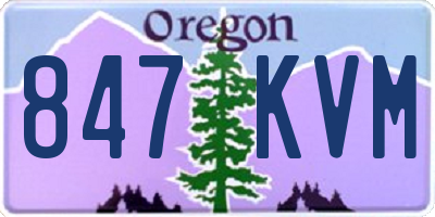 OR license plate 847KVM