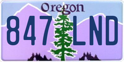OR license plate 847LND
