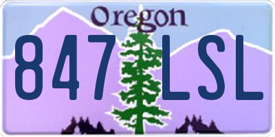 OR license plate 847LSL