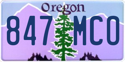 OR license plate 847MCO