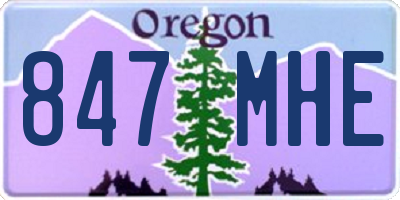 OR license plate 847MHE