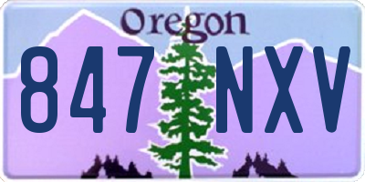 OR license plate 847NXV