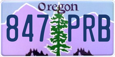 OR license plate 847PRB