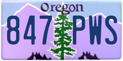 OR license plate 847PWS