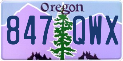 OR license plate 847QWX