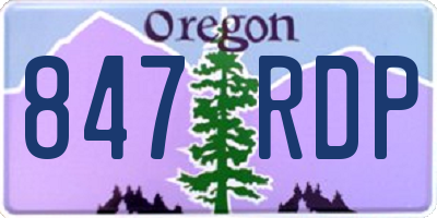 OR license plate 847RDP