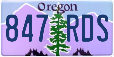 OR license plate 847RDS