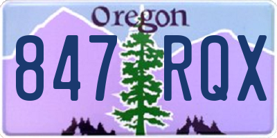 OR license plate 847RQX