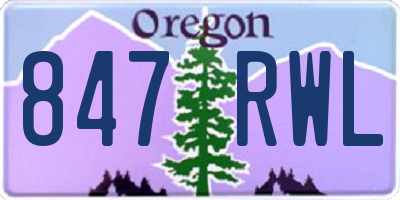 OR license plate 847RWL