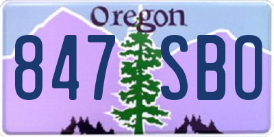OR license plate 847SBO