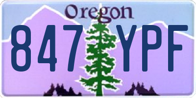 OR license plate 847YPF