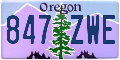 OR license plate 847ZWE