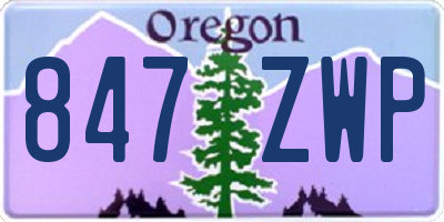 OR license plate 847ZWP