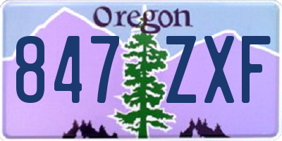 OR license plate 847ZXF