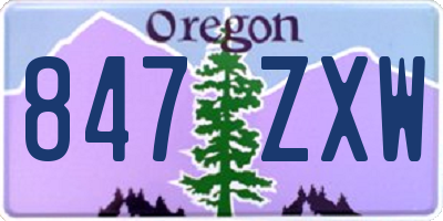 OR license plate 847ZXW