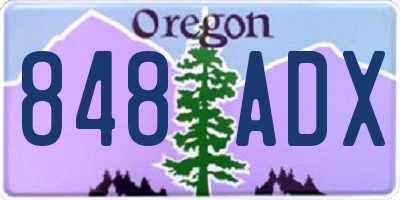 OR license plate 848ADX