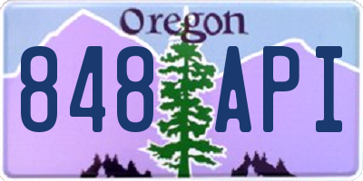OR license plate 848API