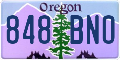 OR license plate 848BNO