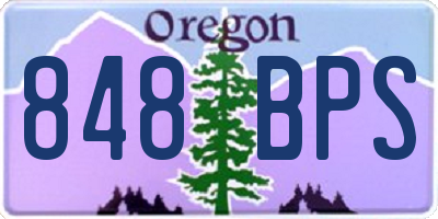 OR license plate 848BPS