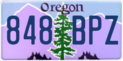 OR license plate 848BPZ