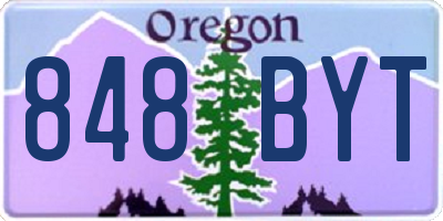 OR license plate 848BYT