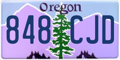 OR license plate 848CJD