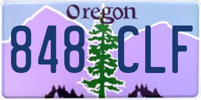 OR license plate 848CLF
