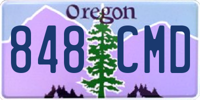 OR license plate 848CMD