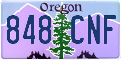 OR license plate 848CNF