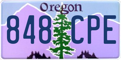 OR license plate 848CPE