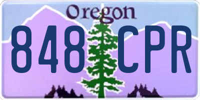 OR license plate 848CPR