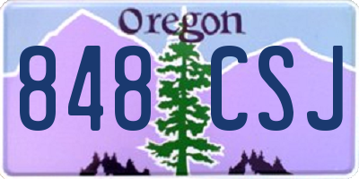 OR license plate 848CSJ