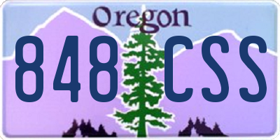 OR license plate 848CSS